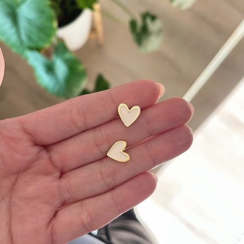 PEARL & HEART STUDS
