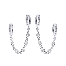 Load image into Gallery viewer, DOUBLE CHAIN MINI HOOPS