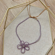 Load image into Gallery viewer, LAVENDER FLOWER NECKLACE