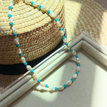 Load image into Gallery viewer, AQUA PEARL NECKLACE
