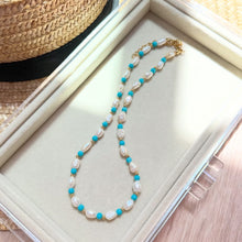 Load image into Gallery viewer, AQUA PEARL NECKLACE