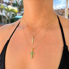 Load image into Gallery viewer, GREEN CROSS NECKLACE