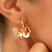 Load image into Gallery viewer, HAPPY CHARMS HOOPS